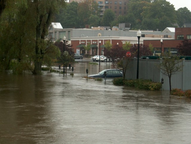 Downtown Mount Kisco after Hurricane Charlie